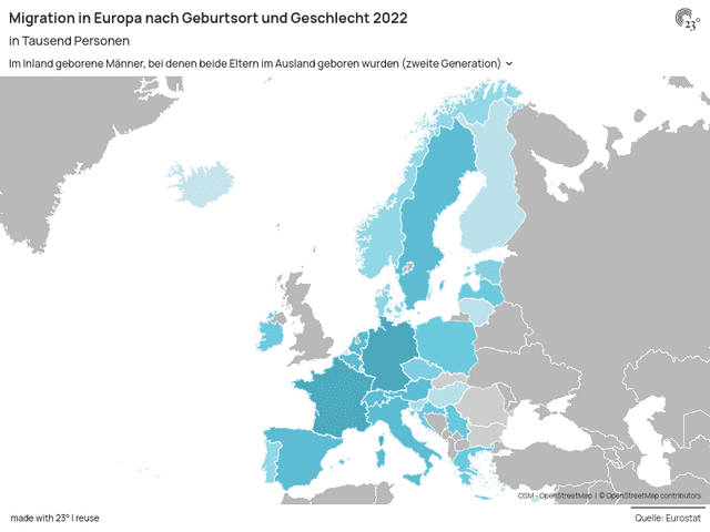 Anteil der Migranten in Europa 2022