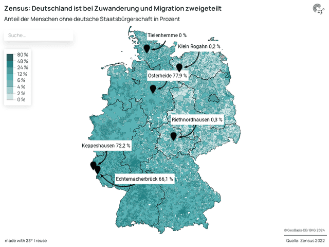 Zensus: Deutschland ist bei Zuwanderung und Migration zweigeteilt