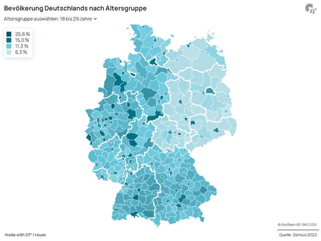 Bevölkerung Deutschlands nach Altersgruppe: Kreisebene