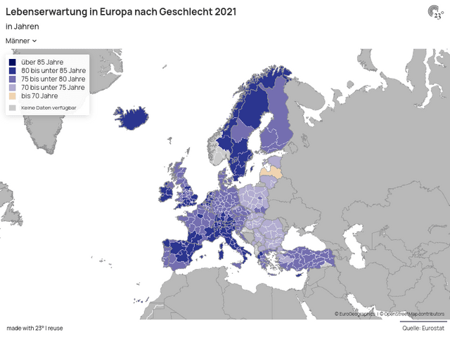 Lebenserwartung in Europa sinkt wieder 