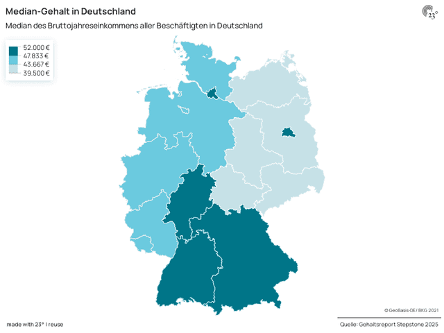 Deutschland: Gehalt nach Bundesland