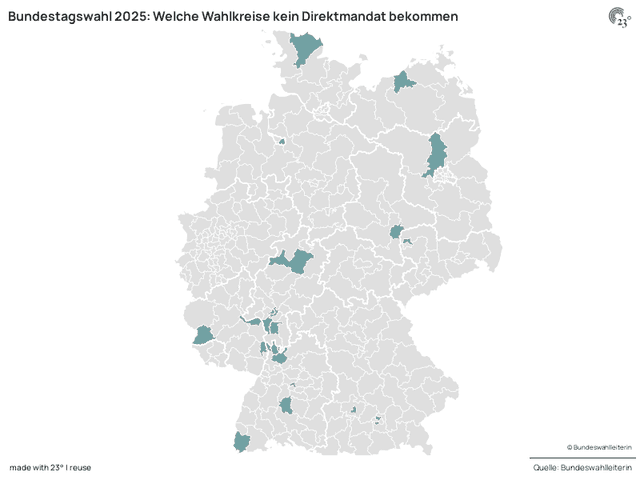 Bundestagswahl 2025: Welche Wahlkreise kein Direktmandat bekommen